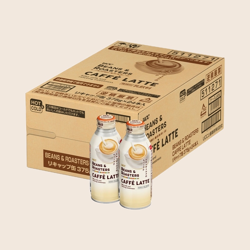 【アウトレット】＜ケース＞UCC BEANS & ROASTERS カフェラテ リキャップ缶375g×24本