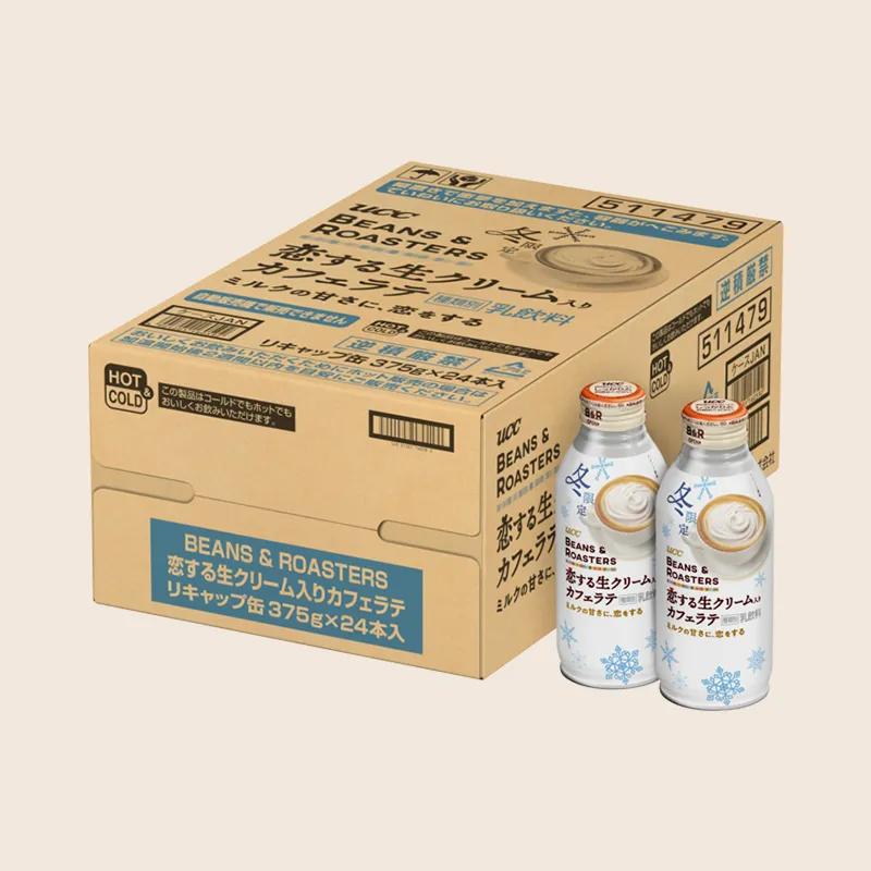 【期間限定】【ケース】UCC BEANS & ROASTERS 恋する生クリーム入りカフェラテ リキャップ缶375g×24本