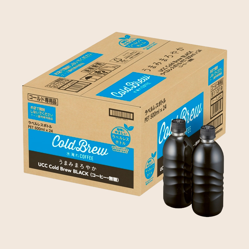 【ケース】UCC Cold Brew BLACK ラベルレスボトル PET500ml×24本