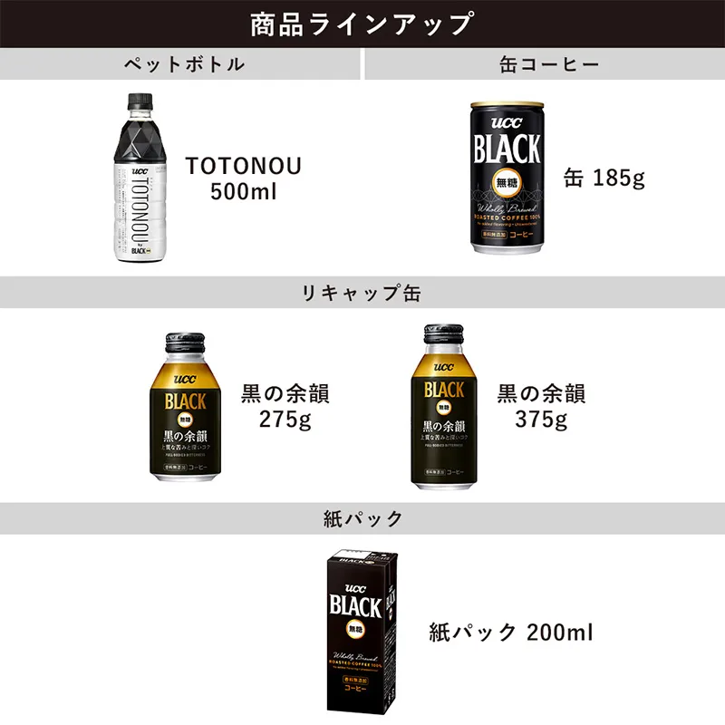 UCC BLACK無糖 黒の余韻 リキャップ缶275g
