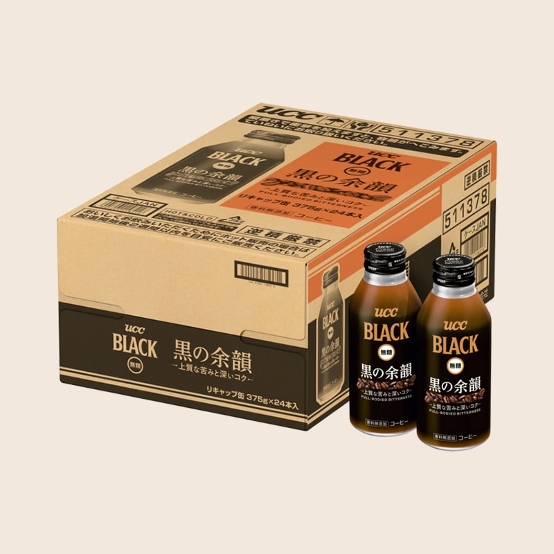 【アウトレット】40％OFF！＜ケース＞UCC BLACK無糖 黒の余韻 リキャップ缶375g×24本