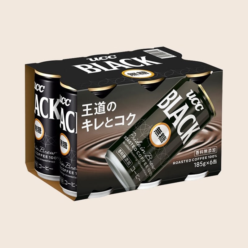 UCC BLACK無糖 缶 185g×6本