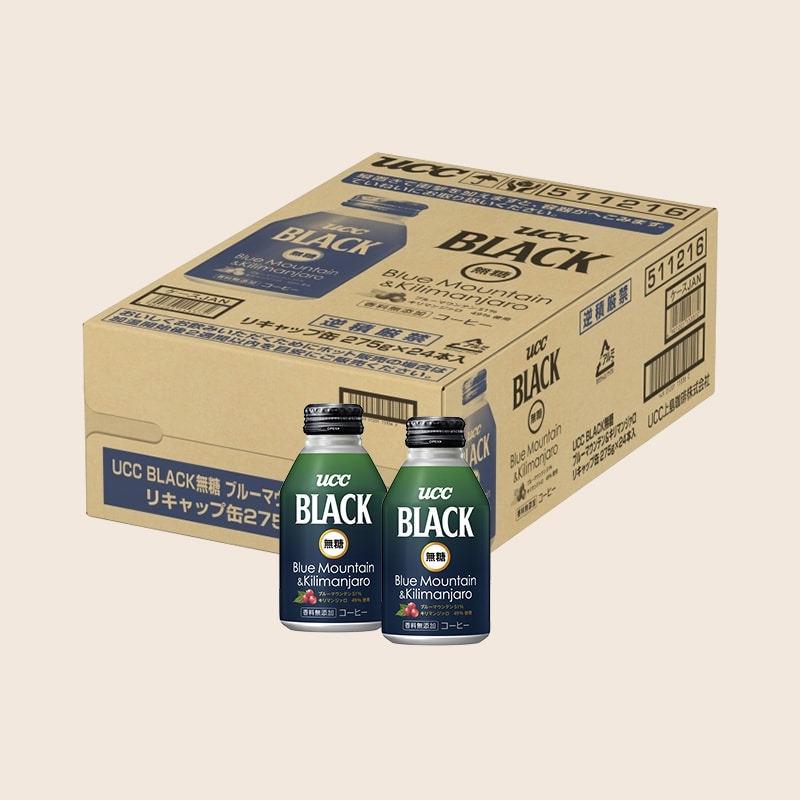 【ケース】UCC BLACK無糖 ブルーマウンテン＆キリマンジァロ R缶275g×24本