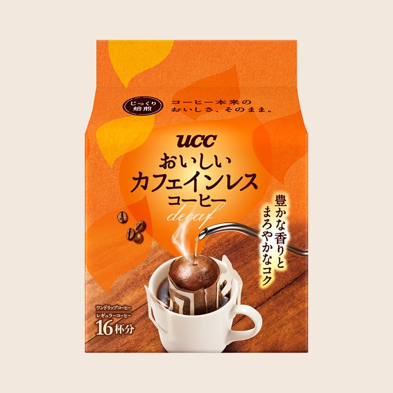 UCC おいしいカフェインレスコーヒー ワンドリップコーヒー 16杯分