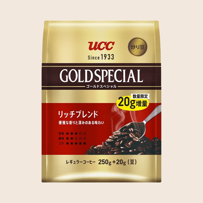 【数量限定】UCC ゴールドスペシャル 炒り豆 リッチブレンド 250g+20g 増量（豆）