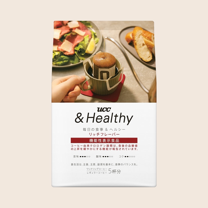 【アウトレット】UCC &Healthy リッチフレーバー ワンドリップコーヒー 5杯分（カフェインレス）