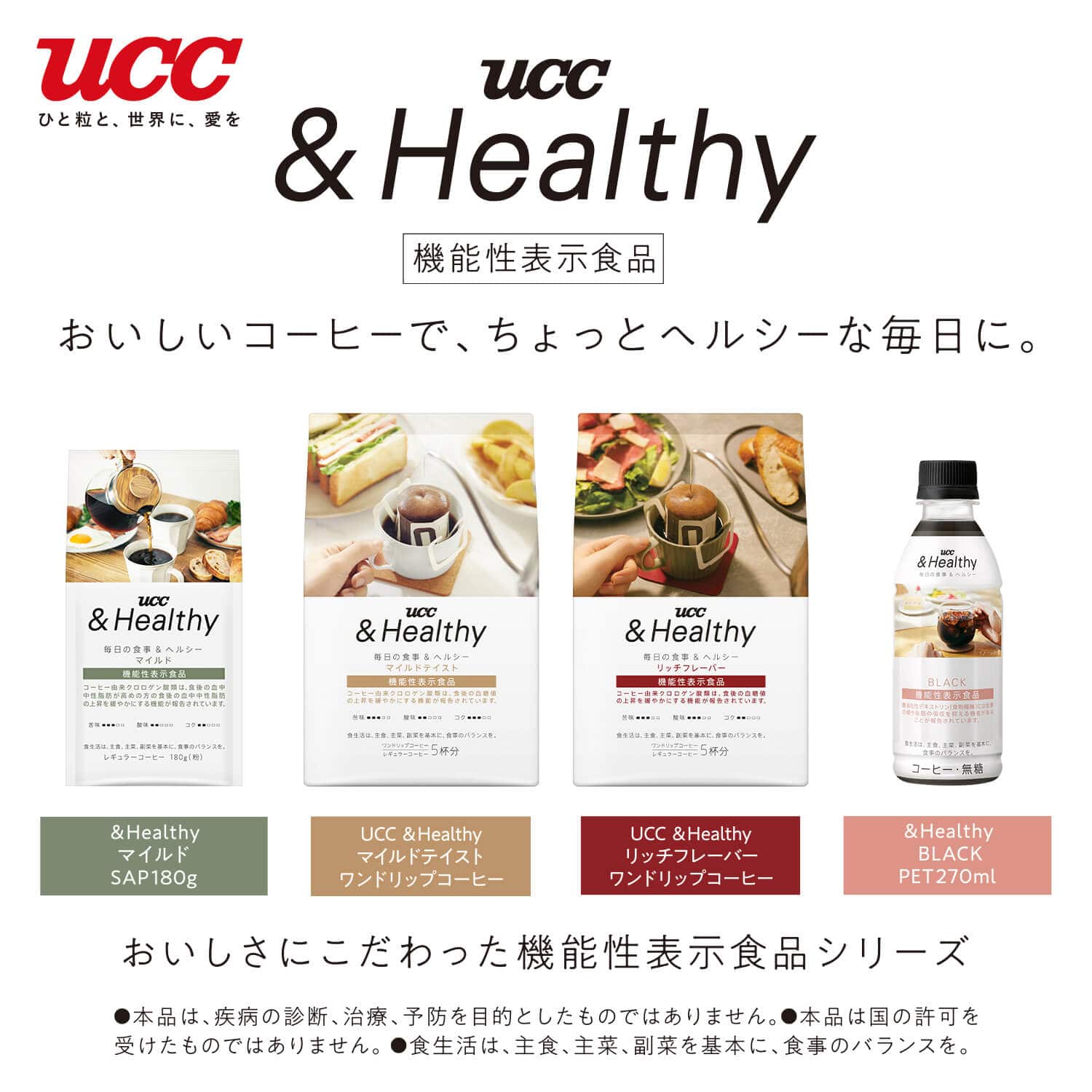 【アウトレット】UCC &Healthy リッチフレーバー ワンドリップコーヒー 5杯分（カフェインレス）