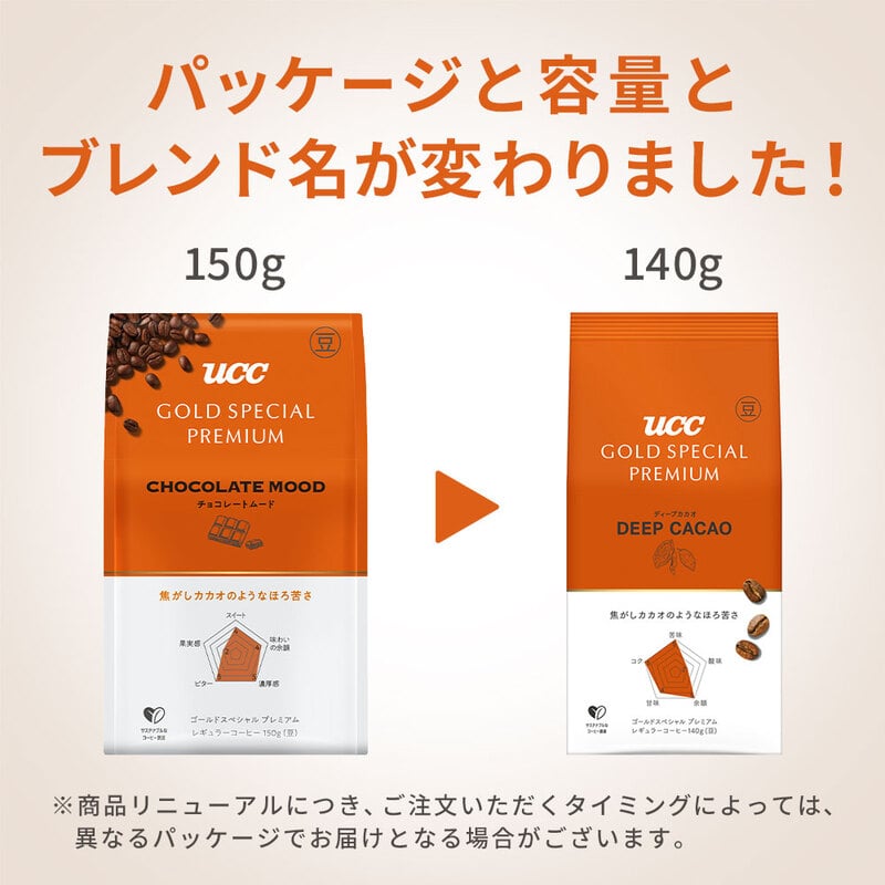 UCC GOLD SPECIAL PREMIUM 炒り豆 ディープカカオ 140g （豆）