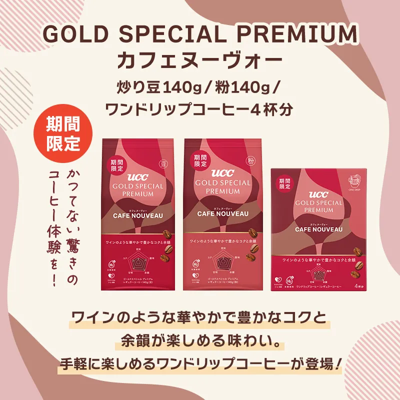 【期間限定】UCC GOLD SPECIAL PREMIUM ワンドリップコーヒー カフェヌーヴォー 4杯分