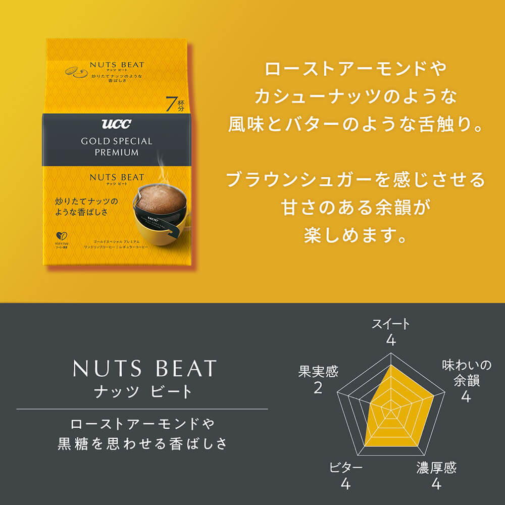 【アウトレット】UCC GOLD SPECIAL PREMIUM ワンドリップコーヒー ナッツビート 7杯分