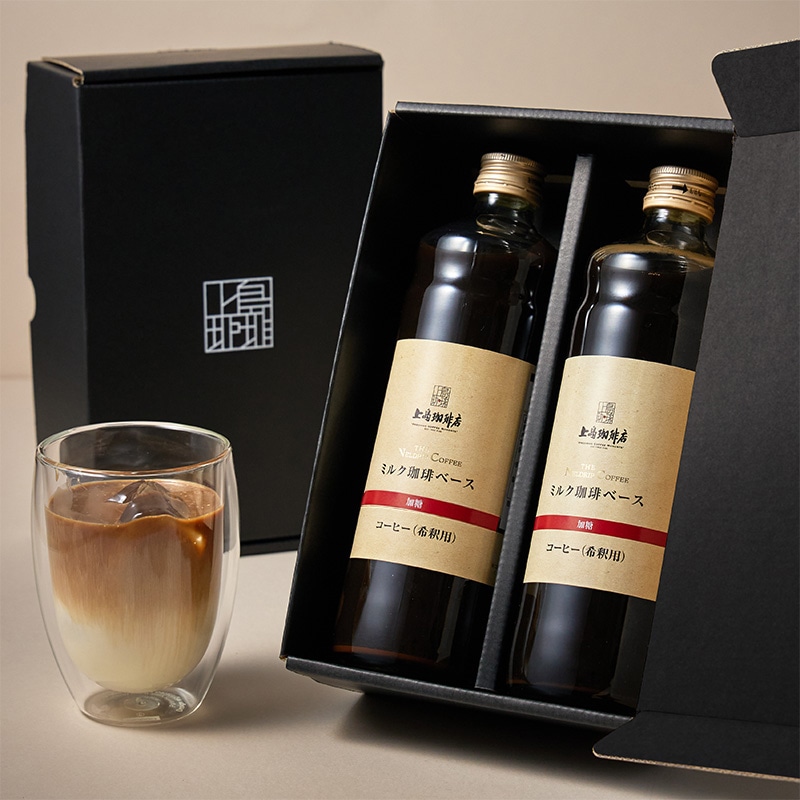 送料無料】上島珈琲店 ミルク珈琲ベース（希釈）瓶入り 600ml 2本
