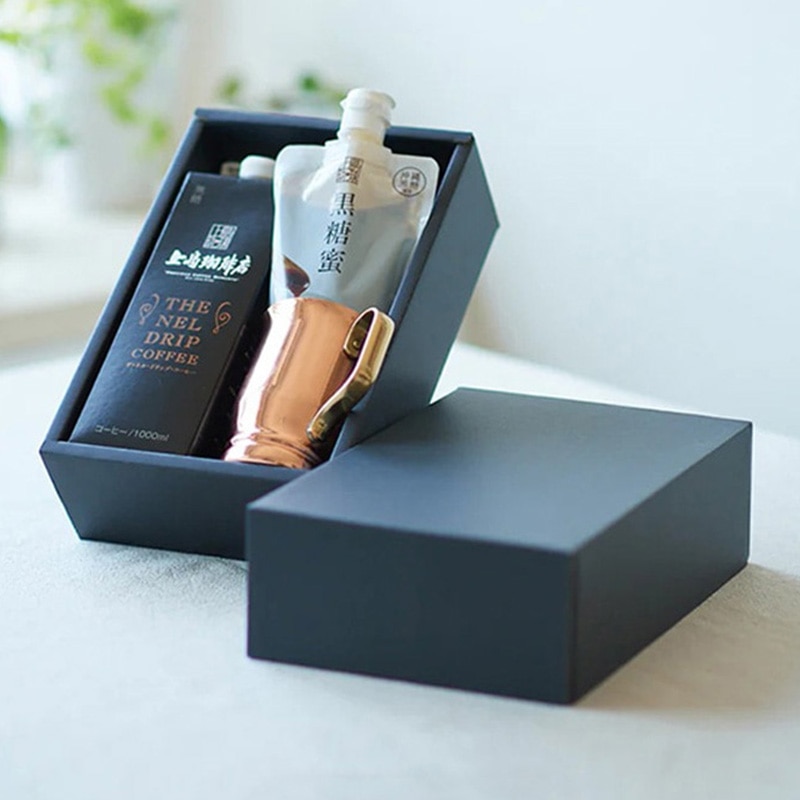 【送料無料】上島珈琲店 THE NEL DRIP COFFEE（リキッドコーヒー）1000ml＆銅マグ＆黒糖蜜 ギフトセット 包装済み