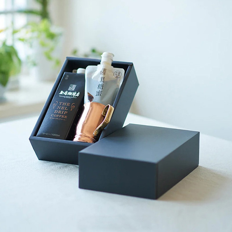 【送料無料】上島珈琲店 THE NEL DRIP COFFEE（リキッドコーヒー）1000ml＆銅マグ＆黒糖蜜 ギフトセット 包装済み