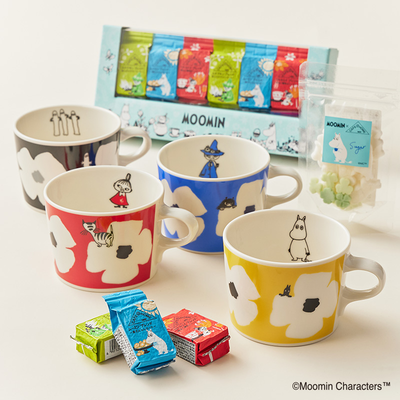 【送料無料】＜選べる4種のマグ＞CAFE@HOME ムーミン谷 ゆかいな仲間セット 6杯分＆ムーミンシュガー＆マグセット