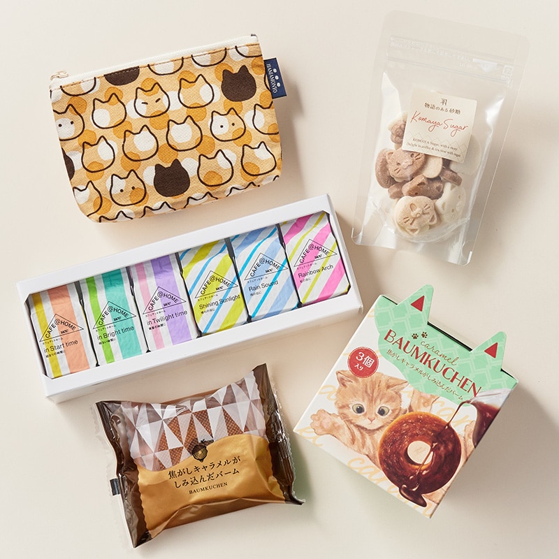 【送料無料】猫づくし くつろぎコーヒータイムセット＜ポーチ付き＞