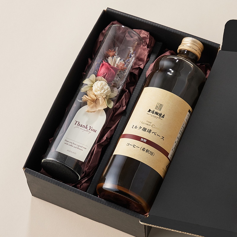 【送料無料】＜数量限定＞母の日フラワーギフト 上島珈琲店ミルク珈琲ベース＆フラワー（ローズ）