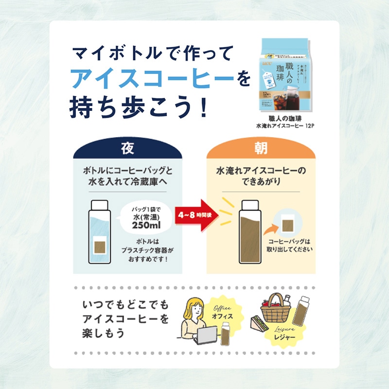 【限定価格9/14まで】UCC 職人の珈琲 コーヒーバッグ 水淹れアイスコーヒー 12袋×6個