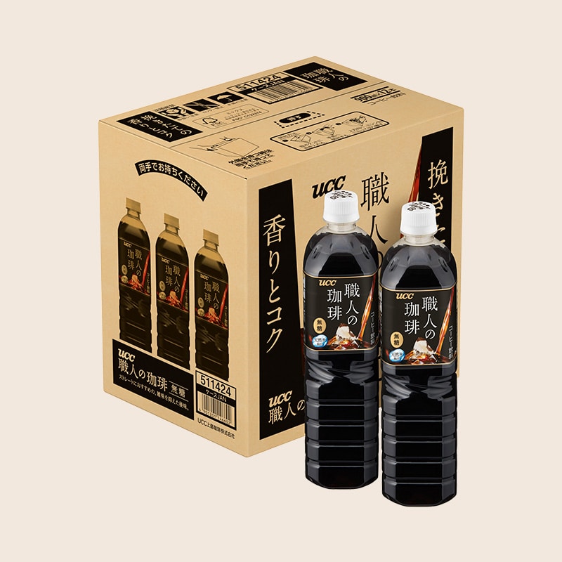 【ケース】UCC 職人の珈琲 無糖 PET900ml×12本