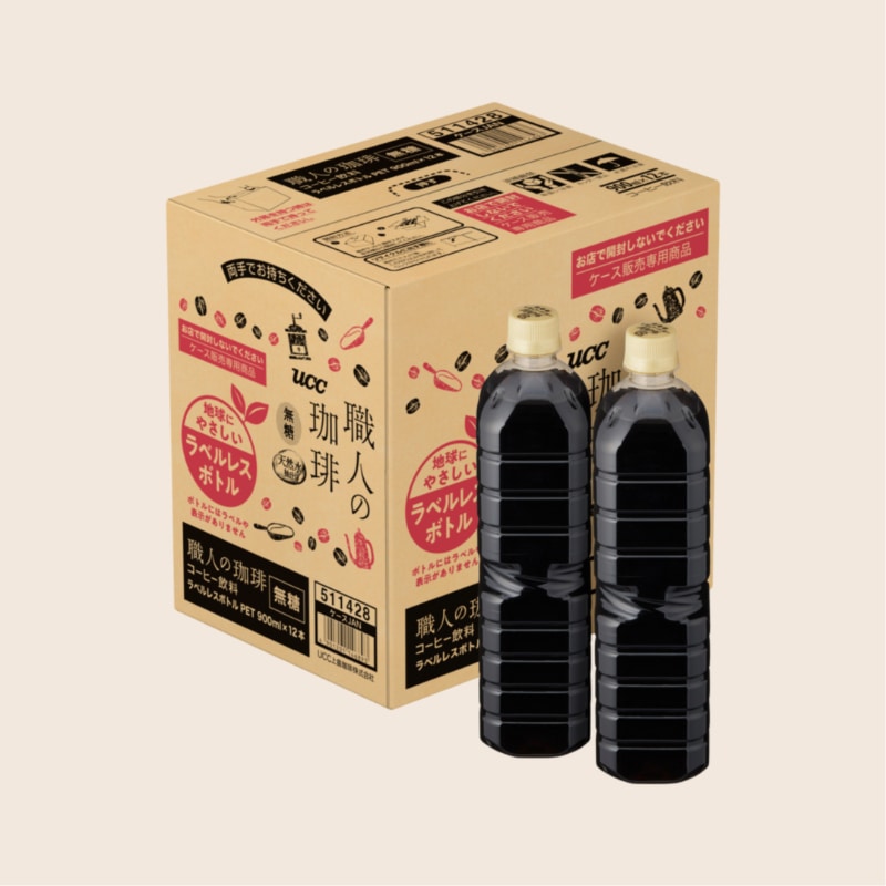 【ケース】UCC 職人の珈琲 無糖 ラベルレスボトル PET900ml×12本