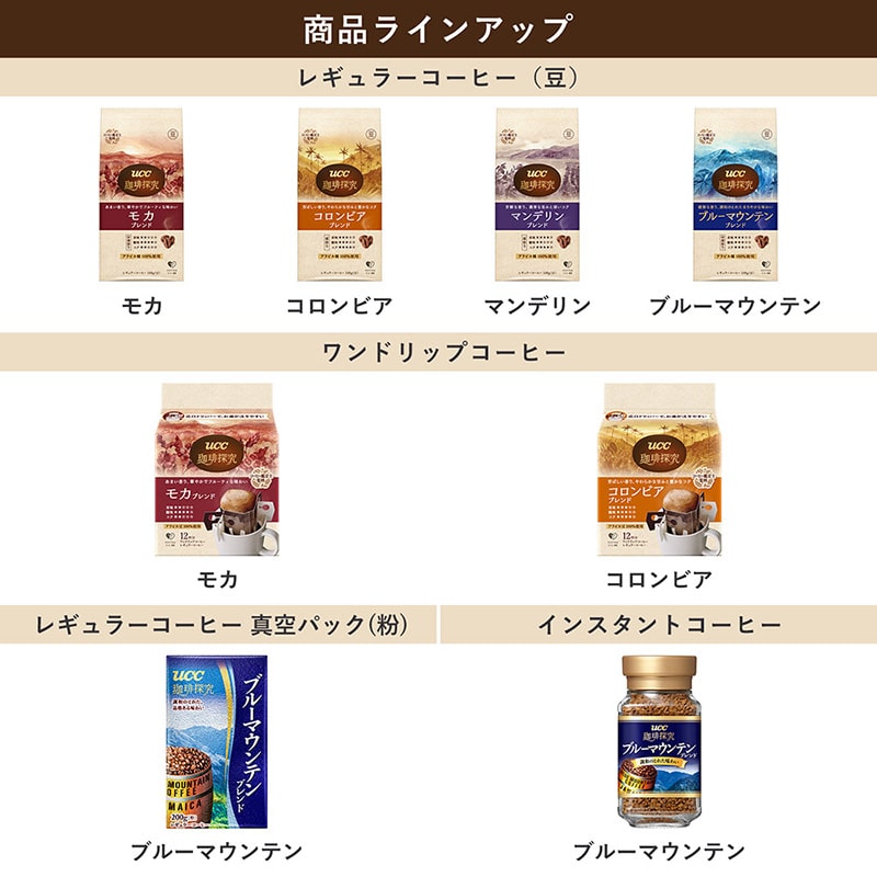 【アウトレット】UCC 珈琲探究 炒り豆 ブルーマウンテンブレンド 140g（豆）