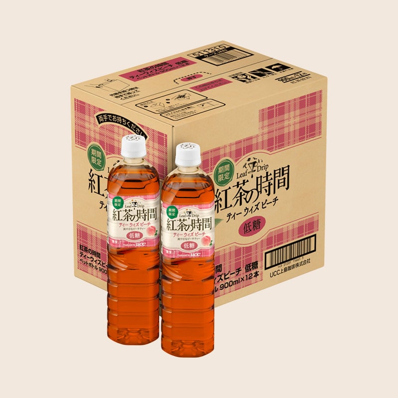 【アウトレット】＜ケース＞紅茶の時間 ティーウィズピーチ 低糖 PET900ml×12本