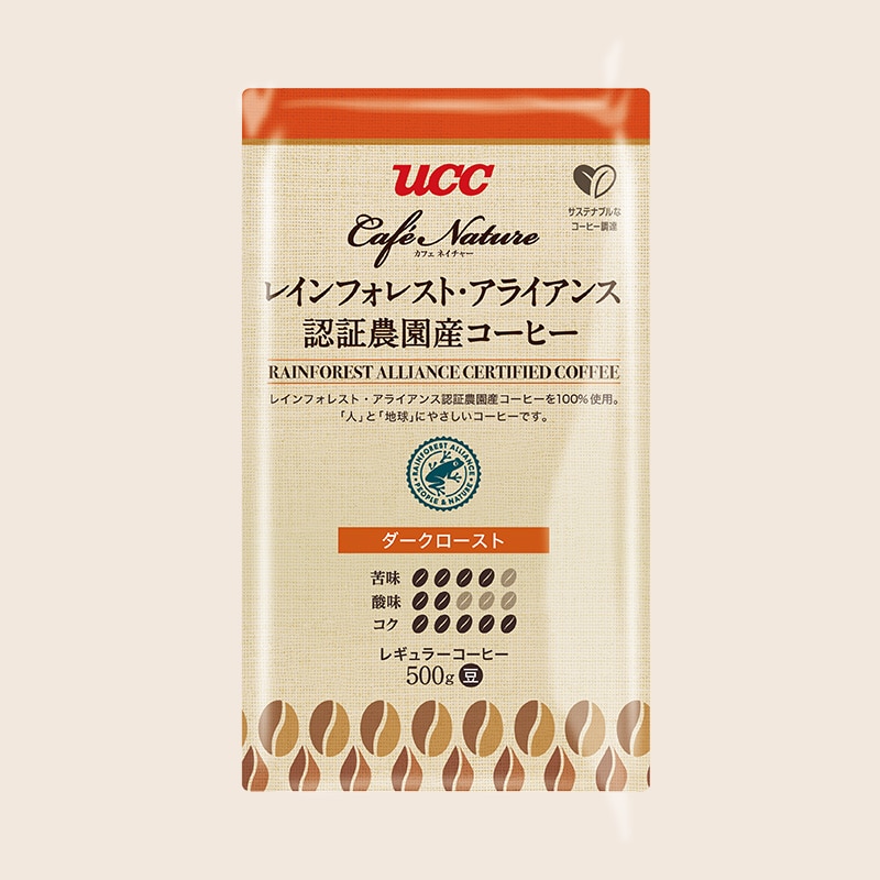 UCC カフェネイチャー レインフォレスト・アライアンス認証農園産コーヒー ダークロースト 500g（豆）