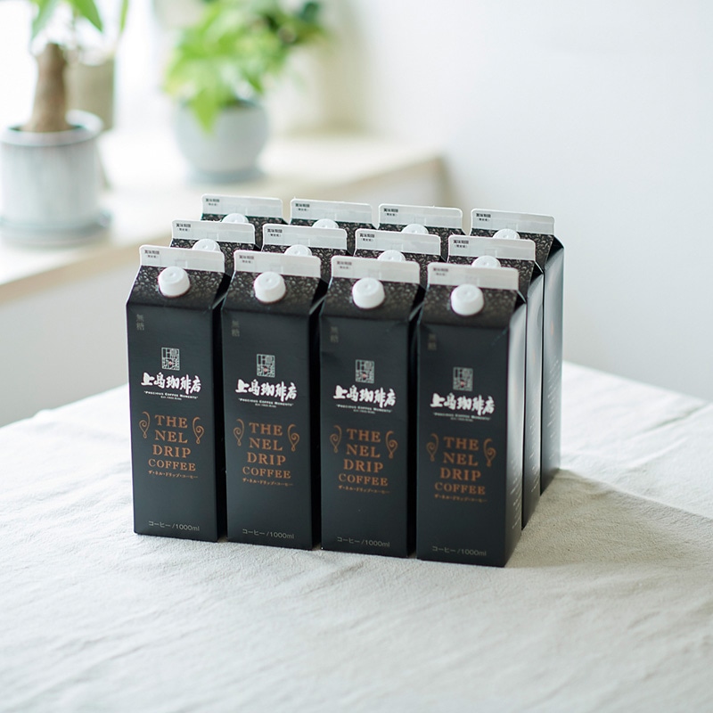 【直営店限定】【ケース】上島珈琲店 THE NEL DRIP COFFEE（リキッドコーヒー無糖）1000ml×12本