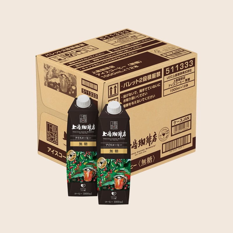 【アウトレット】＜ケース＞ UCC 上島珈琲店 アイスコーヒー 無糖 1000ml×12本