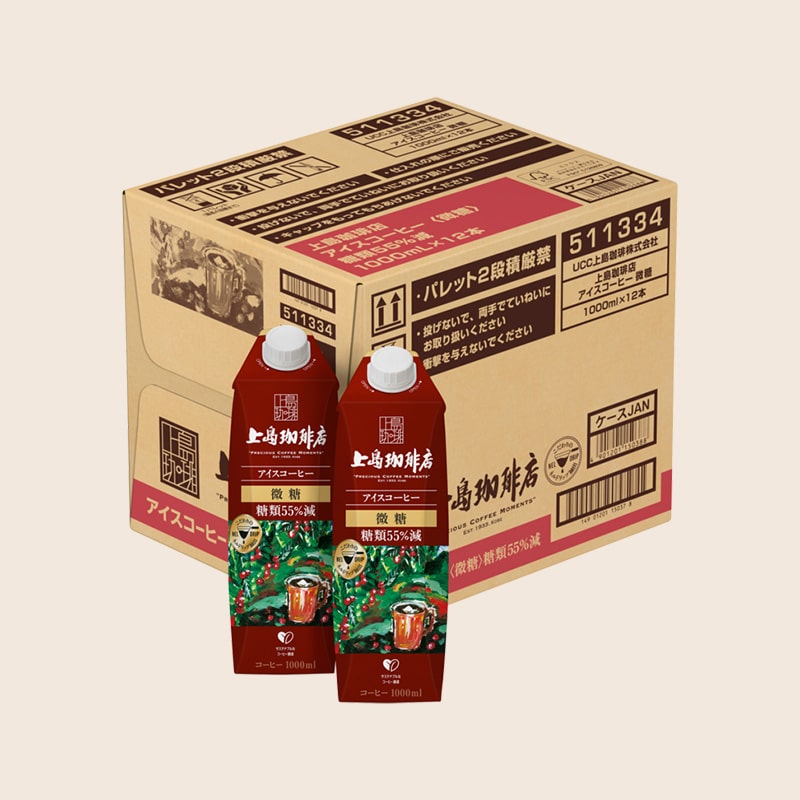 【アウトレット】＜ケース＞ 上島珈琲店 アイスコーヒー 微糖 1000ml×12本