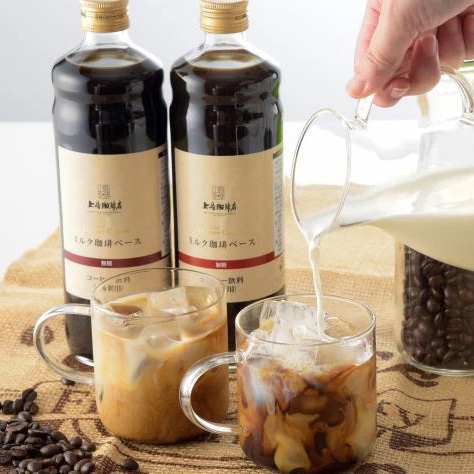 【アウトレット】＜直営店限定＞上島珈琲店 ミルク珈琲ベース（希釈）無糖 瓶入り 600ml