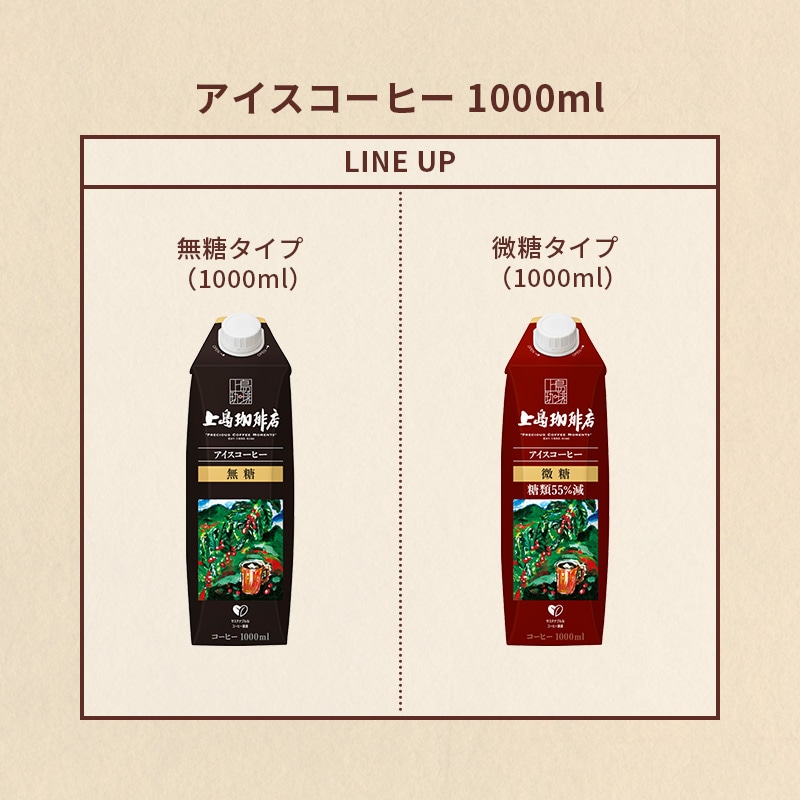 【ケース】上島珈琲店 アイスコーヒー 無糖 1000ml×12本