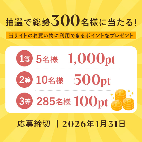 【懸賞プレゼント】最大1,000ポイントが総勢300名に当たる！新年ご挨拶ポイントプレゼントキャンペーン