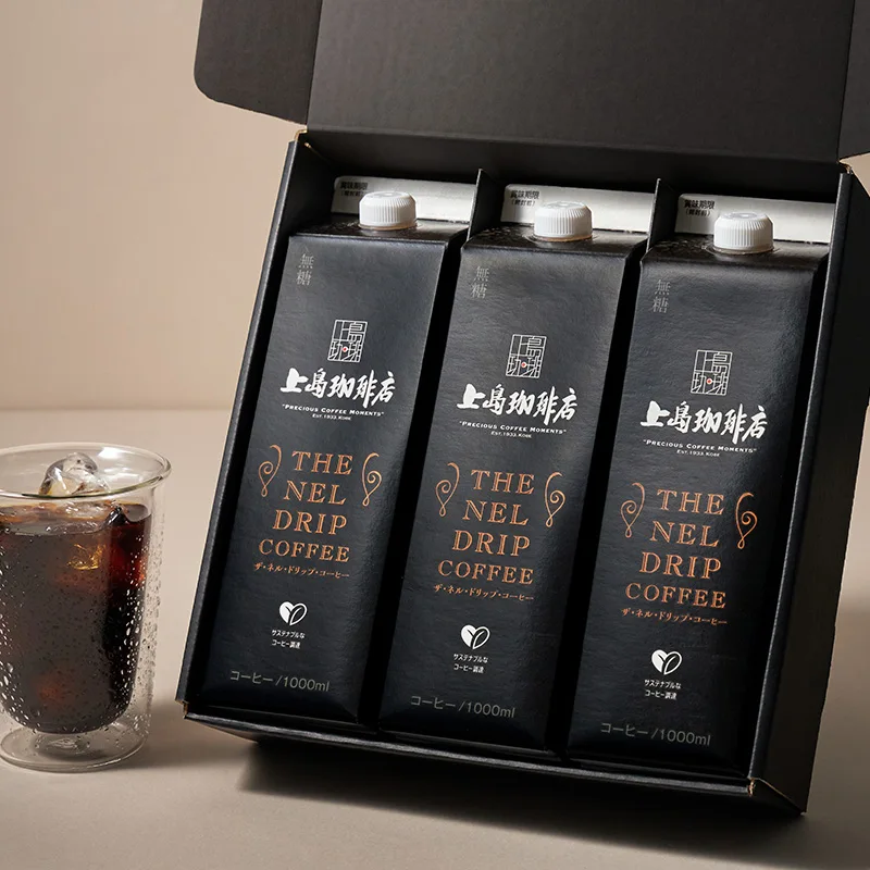 上島珈琲店 THE NEL DRIP COFFEE（リキッドコーヒー無糖）1000ml×3本
