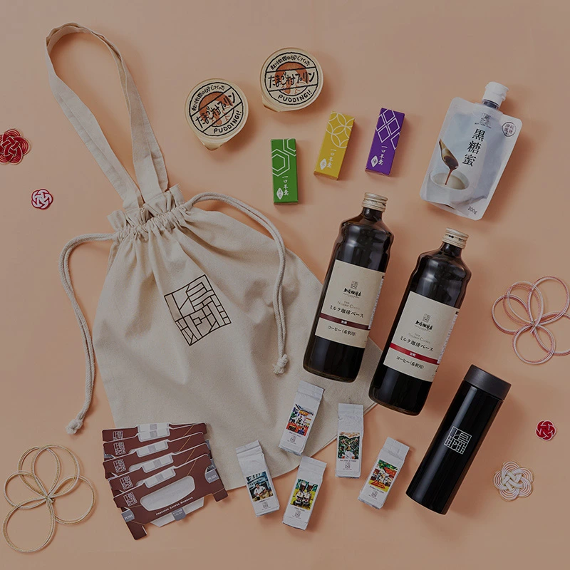 <コーヒー福袋2026>上島珈琲店 オリジナルロゴ入り真空ボトル&巾着トート付き