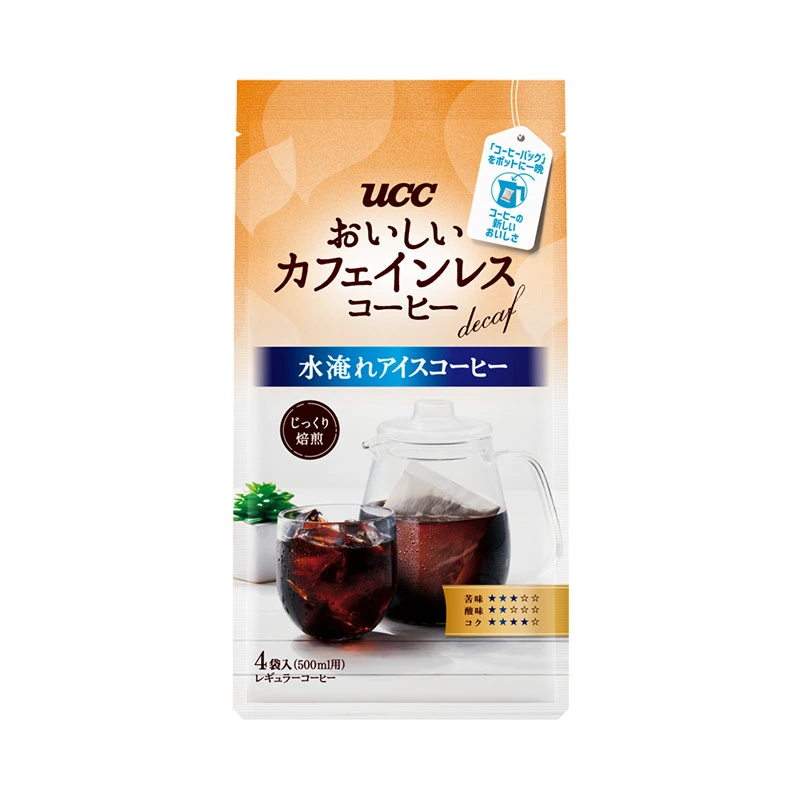 【期間限定】UCC おいしいカフェインレスコーヒー コーヒーバッグ 水淹れアイスコーヒー 4袋